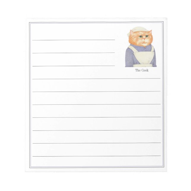 Bloco De Notas Notebook COOK CAT 5.5x6 + Linhas (Frente)