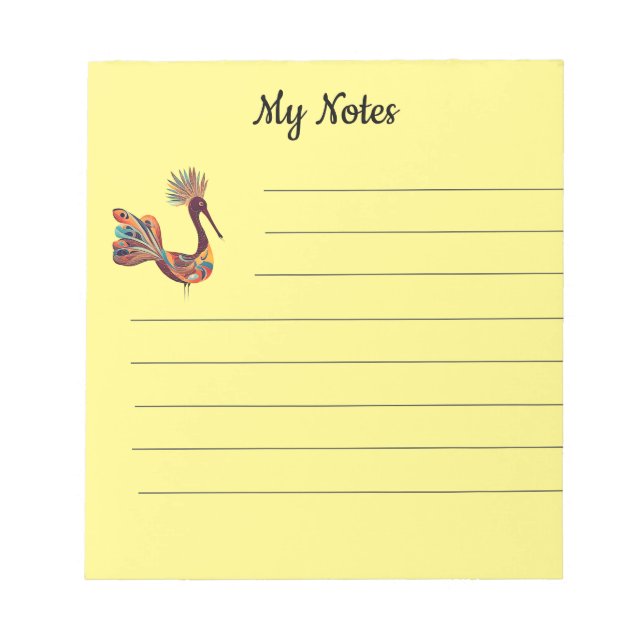 Bloco De Notas Notebook de pássaro de fantasia bonito (Frente)