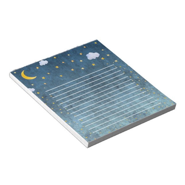 Bloco De Notas Notebook Mystic Galaxy Moon and Stars Night Time (Inclinado)