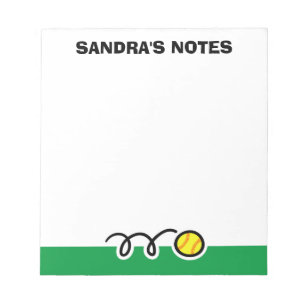 Bloco De Notas Notebook personalizado com design de softball fofo