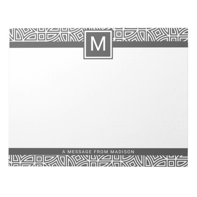 Bloco De Notas Notebooks com Abstrato de monograma personalizados (Frente)