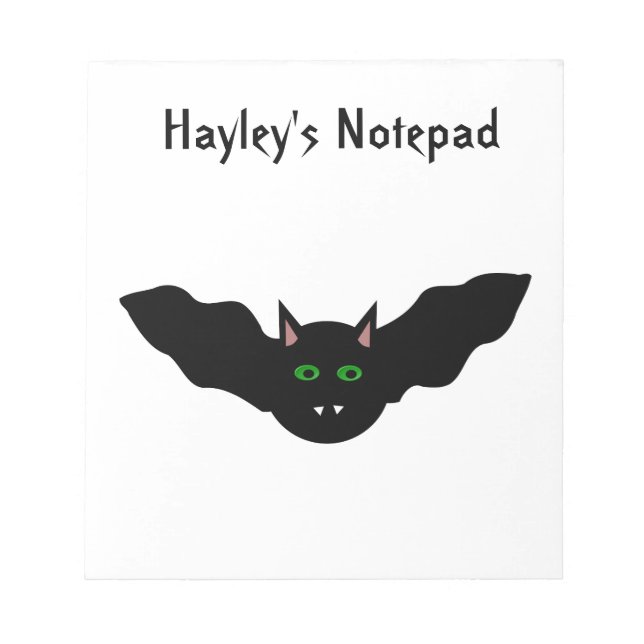 Bloco De Notas Notep Personalizável de Halloween de Gato de Vampi (Frente)