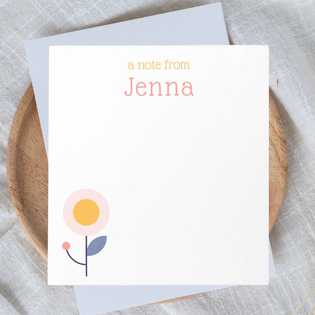 Bloco De Notas Notepad "A Note From" Floral Modern na moda Trendy (Criador carregado)