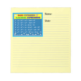 Bloco De Notas Notepad Amarelo álgebra
