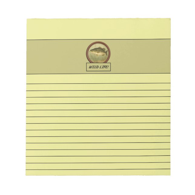 Bloco De Notas Notepad Amarelo-Claro-Largemouth Bass (Frente)