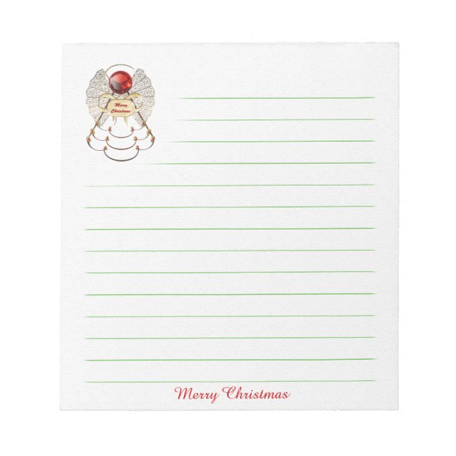 Bloco De Notas Notepad Angel Feliz Natal - Modelo (Frente)