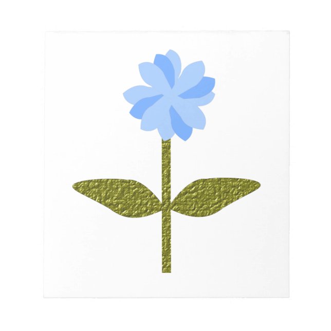 Bloco De Notas Notepad Azul Bonito Daisy Flower (Frente)