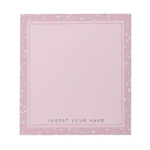 Bloco De Notas Notepad Blush Crystal Confetti 5,5" x 6"