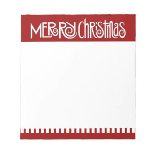 Bloco De Notas Notepad branco de Natal feliz