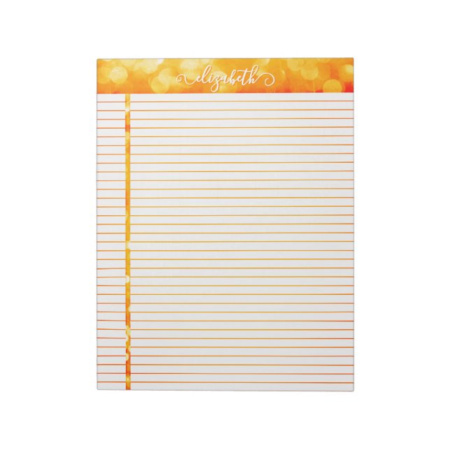 Bloco De Notas Notepad brilhante em laranja (Invertido)