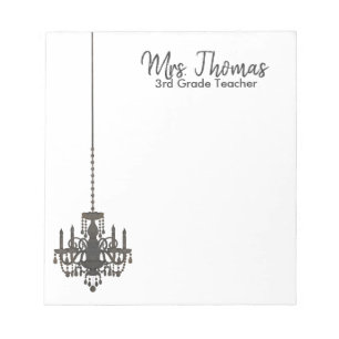 Bloco De Notas Notepad Chandelier Elegante (Preto)