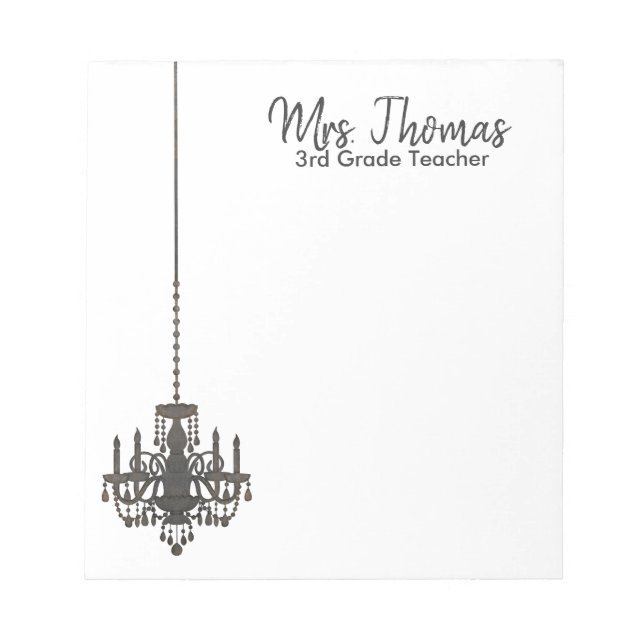 Bloco De Notas Notepad Chandelier Elegante (Preto) (Frente)