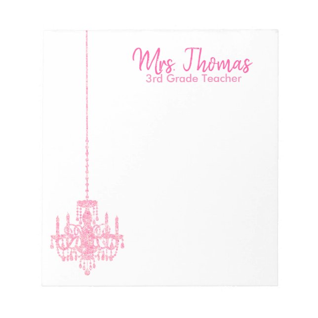 Bloco De Notas Notepad Chandelier Elegante (Rosa) (Frente)