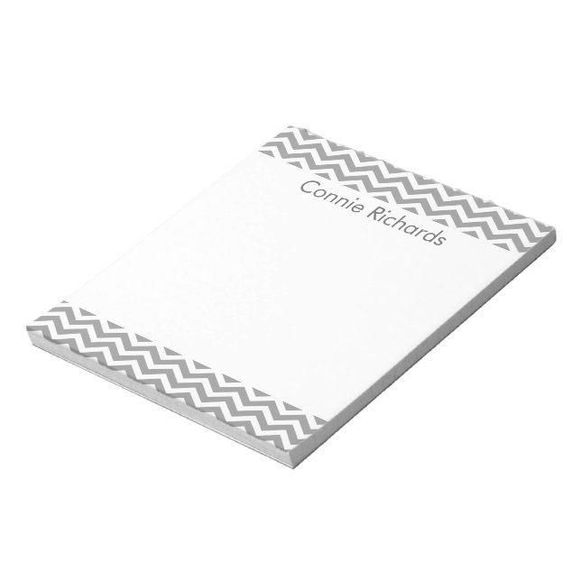 Bloco De Notas Notepad Chevron Personalizado - cinzas (Invertido)