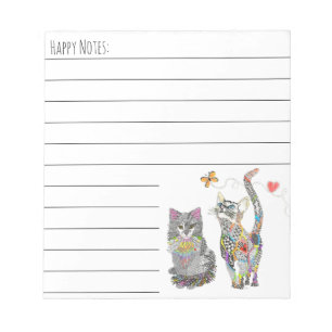 Bloco De Notas Notepad Colorido Pastel Cat e Kitten