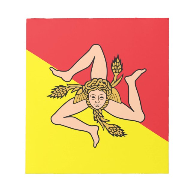 Bloco De Notas Notepad com Bandeira da Sicília, Itália (Frente)