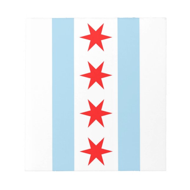 Bloco De Notas Notepad com Flag of Chicago, Estado do Illinois (Frente)