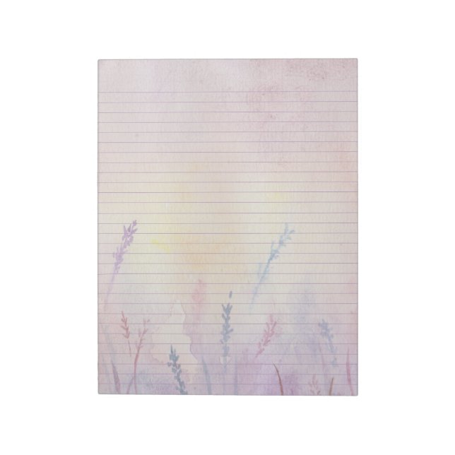 Bloco De Notas Notepad com Linha de lavanda Floral (Invertido)