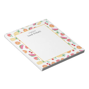 Bloco De Notas Notepad com padrão de salada de fruta personaliza
