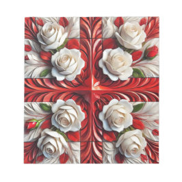 Bloco De Notas Notepad com Rosas Ingleses Modern Design