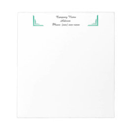 Bloco De Notas Notepad Comercial do Canto Teal Personalizado
