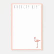 Notepad Comprando Lista de Grocercas Flamingo Rosa