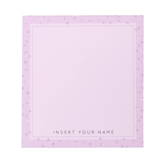 Bloco De Notas Notepad Cristal Rosa Confetti 5,5" x 6" (Frente)
