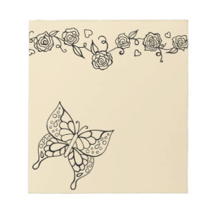Bloco De Notas Notepad da Borboleta Elegante