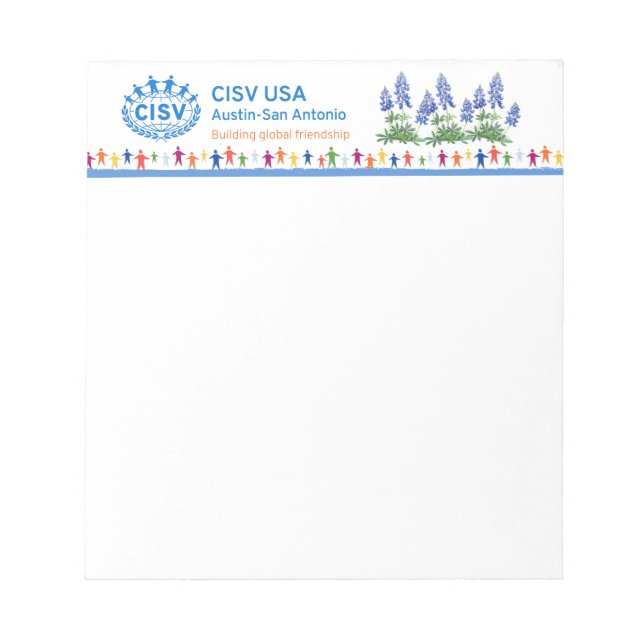 Bloco De Notas Notepad da CISV Austin Bluebonnet (Frente)