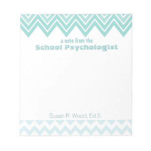 Bloco De Notas Notepad da Escola Aqua Chevron Personalizada