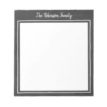 Notepad da família personalizada do quadro chalkbo