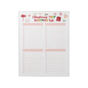 Bloco De Notas Notepad da Lista de Comprados de Preparo de Natal
