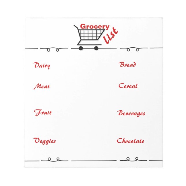 Bloco De Notas Notepad da Lista de Compras Divertidas para o Love (Frente)