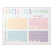 Notepad da Lista de Prioridades da Matriz Eisenhow