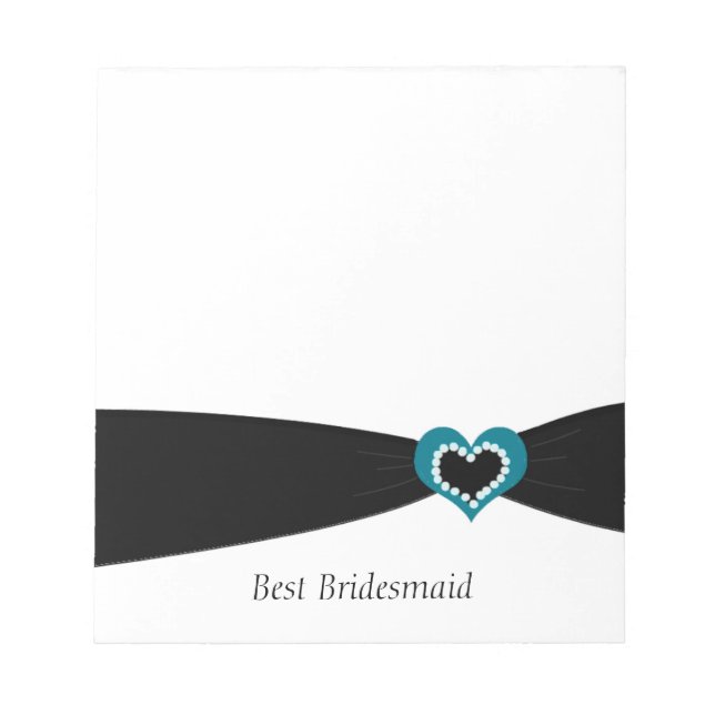 Bloco De Notas Notepad da Melhor Bridesmaid da Fita Preta (Frente)