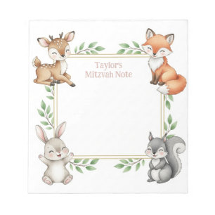 Bloco De Notas Notepad da Nota Mitzvah Personalizada de Animais d