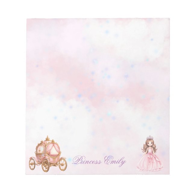 Bloco De Notas Notepad da Princesa Personalizada (Frente)