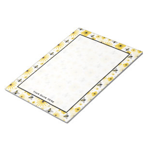 Bloco De Notas Notepad das Abelhas de mel e Bolinhas