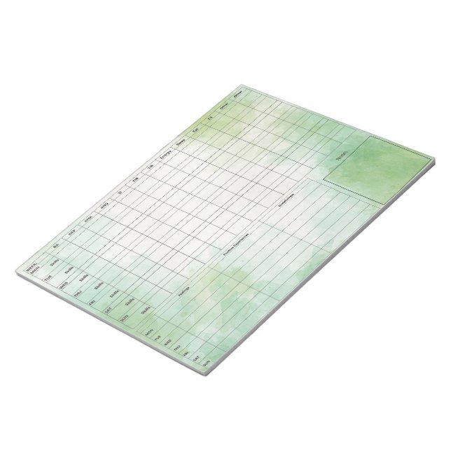 Bloco De Notas Notepad DBT Dairy Card - Verde de 40 folhas (Inclinado)