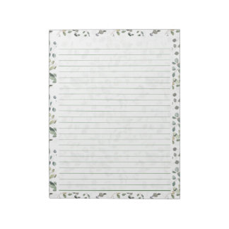 Bloco De Notas Notepad De 40 Páginas Com Eucalyptus Watercolor De