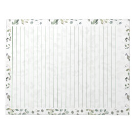 Bloco De Notas Notepad De 40 Páginas Com Eucalyptus Watercolor De