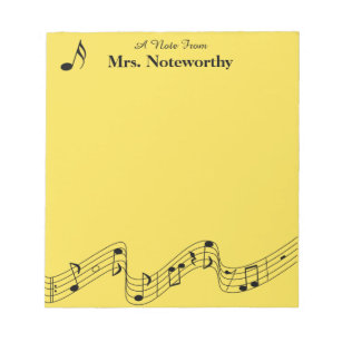Bloco De Notas Notepad de 40 Páginas Musical Personalizado