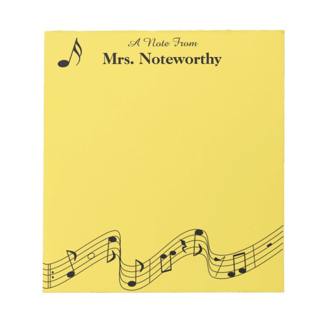 Bloco De Notas Notepad de 40 Páginas Musical Personalizado (Frente)