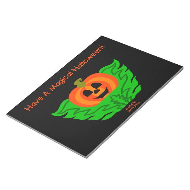 Bloco De Notas Notepad de Abóbora Mágica do Halloween (Inclinado)