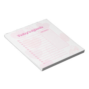 Bloco De Notas Notepad de Agenda Diária Feminista Rosa