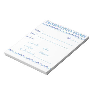 Bloco De Notas Notepad de Alteração de Transporte Azul Divertido
