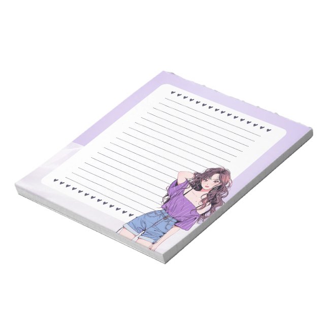 Bloco De Notas Notepad de Animação Simples e Violeta Roxo (Invertido)