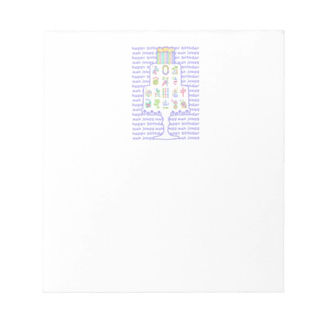 Bloco De Notas Notepad de aniversário do Bolo Mah Jongg (Frente)