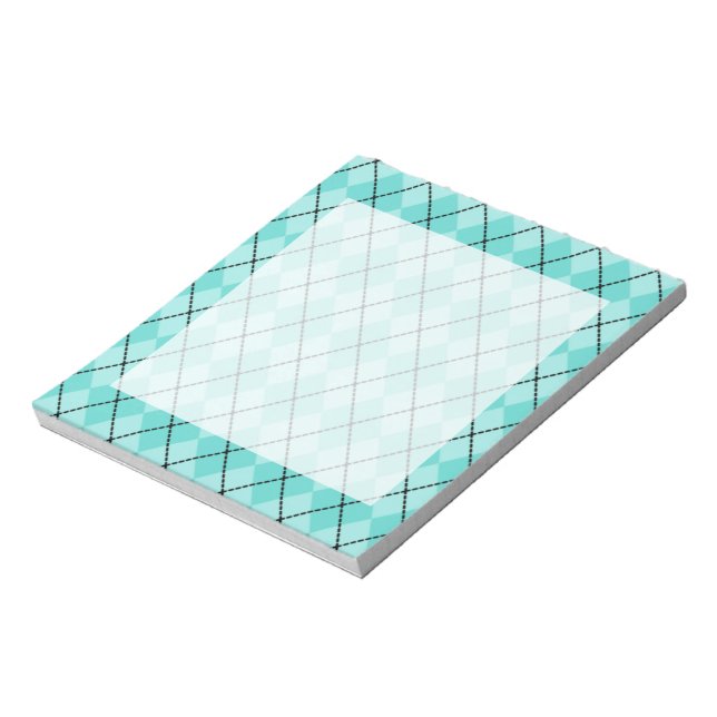 Bloco De Notas Notepad de Aqua Argyle (Invertido)