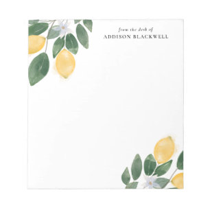 Bloco De Notas Notepad de Aquarela e Foliage com Nome